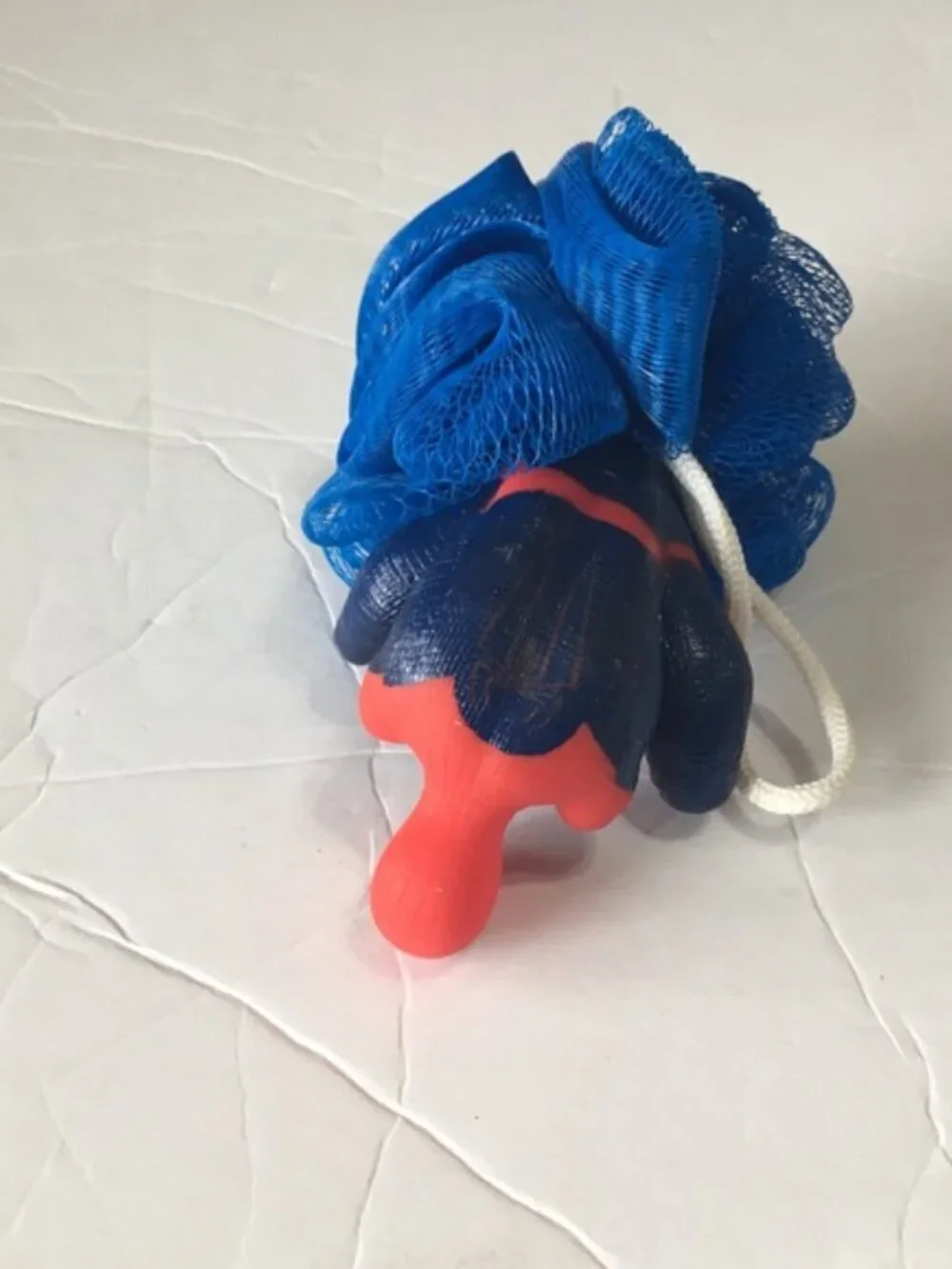 Spiderman Red & Blue Kids Bath Toy with Mesh Scrubber